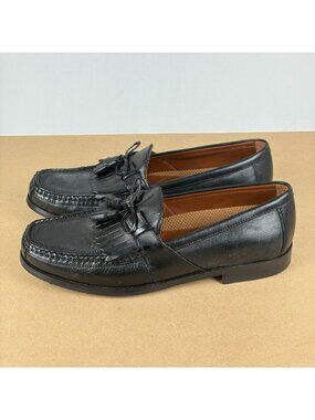Johnston & Murphy Aragon II Kiltie Leather Tassel Loafer Mens 10.5 Black